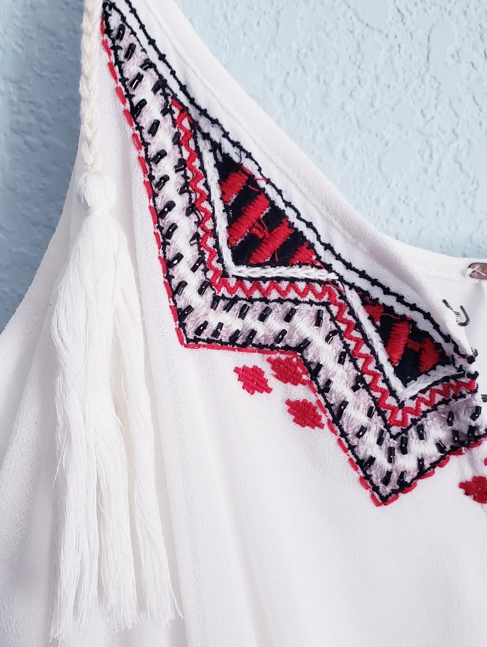 Free People Penny Georgette Love Bird Embroidered Boho Mini Dress - Picture 5 of 10